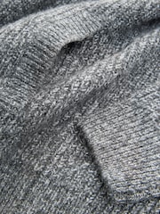 Khaki Green Regular Fit Textured Knit Zip Through Cardigan with Wool - Image 7 of 7