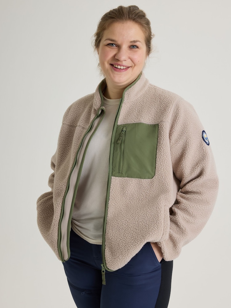 Polarn O Pyret Natural Teddy Fleece Jacket - Image 1 of 6