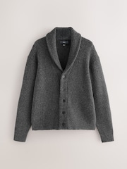 V barvi oglja - Teksturirana pletena šal pletena jopa sproščenega kroja z volno - Slika 5 iz 7