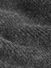 V barvi oglja - Teksturirana pletena šal pletena jopa sproščenega kroja z volno - Slika 7 iz 7