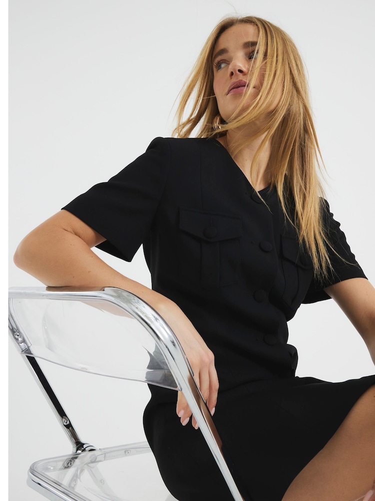 River Island Black Pocket Mini Dress - Image 2 of 6