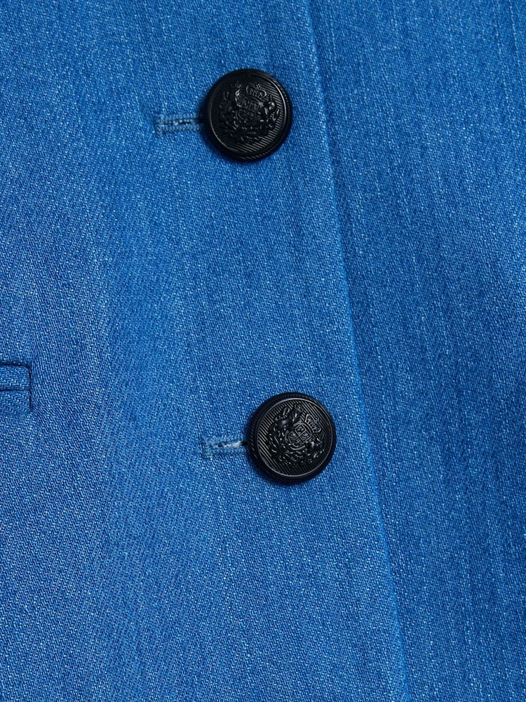 River Island Denim V-Neck Blazer - Image 6 of 6