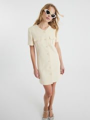River Island Yellow Pocket Mini Dress - Image 1 of 8