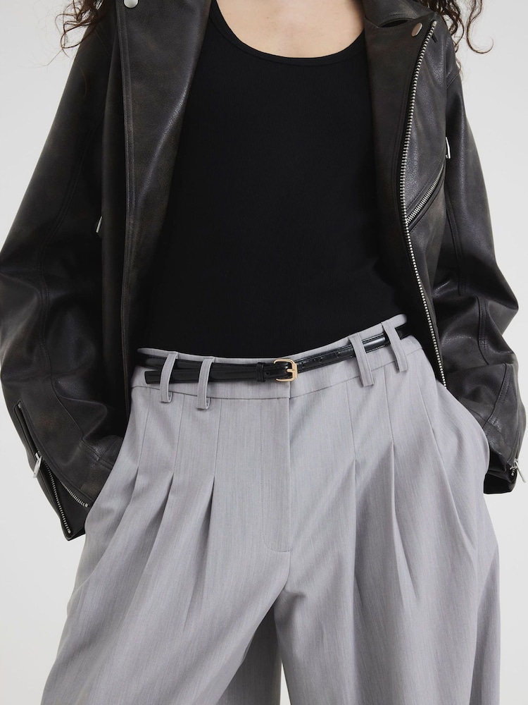 River Island Grey Belted Wide Leg Trousers - Image 2 of 4