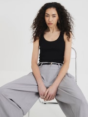 River Island Grey Belted Wide Leg Trousers - Image 3 of 4