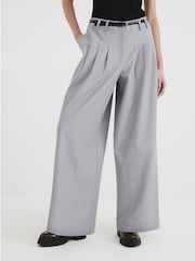 River Island Grey Belted Wide Leg Trousers - Image 4 of 4