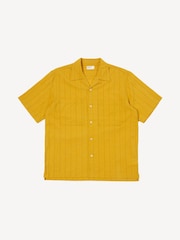 Universal Works Yellow Camper Shirt Dobby Self Stripe Shirt - Image 6 of 8