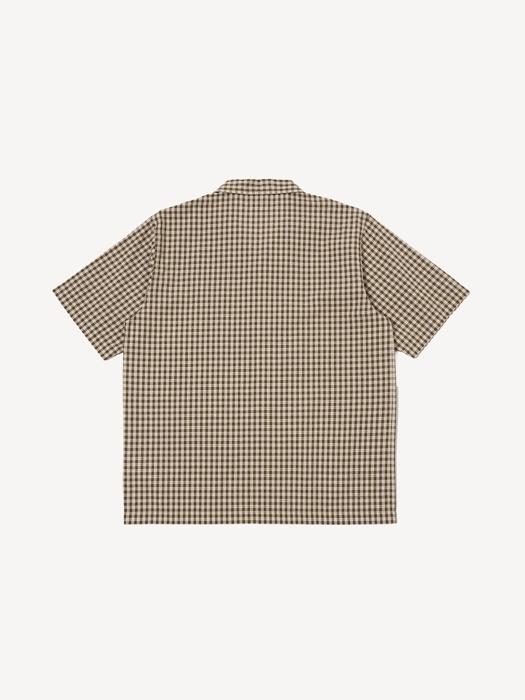 Universal Works Brown Road Shirt Dobby Check - Image 2 of 3