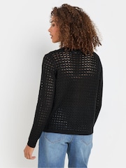 črna - M&Co Button Crochet Cardigan - Slika 3 iz 5