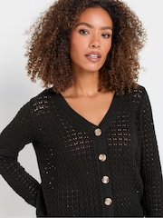 črna - M&Co Button Crochet Cardigan - Slika 4 iz 5