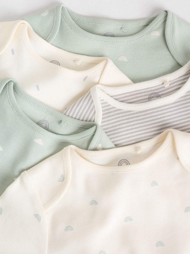 Sage Green Baby Long Sleeve Bodysuits 5 Pack - Image 15 of 15