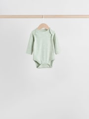 Sage Green Baby Long Sleeve Bodysuits 5 Pack - Image 3 of 15