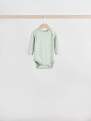 Sage Green Baby Long Sleeve Bodysuits 5 Pack - Image 6 of 15