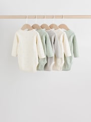 Sage Green Baby Long Sleeve Bodysuits 5 Pack - Image 7 of 15