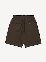 Universal Works Blue Pleated Track Check Seersucker Shorts - Image 2 of 3