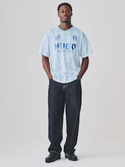 HUGO Blue Jersey T-Shirt - Image 3 of 8