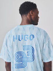 HUGO Blue Jersey T-Shirt - Image 4 of 8