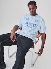 HUGO Blue Jersey T-Shirt - Image 5 of 8
