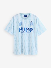 HUGO Blue Jersey T-Shirt - Image 8 of 8