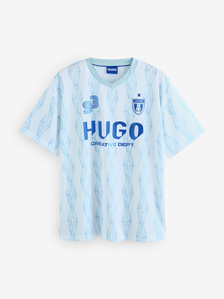 HUGO Blue Jersey T-Shirt - Image 8 of 8