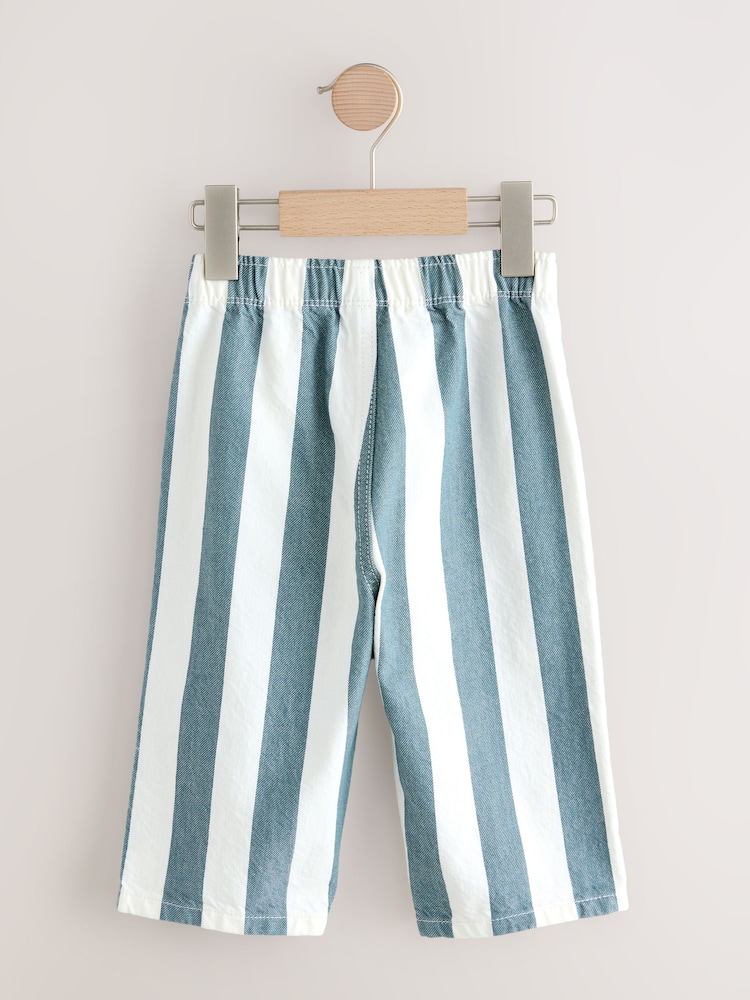 Blue/White Stripe Pull On Wide Trousers (3mths-7yrs) - Image 2 of 4