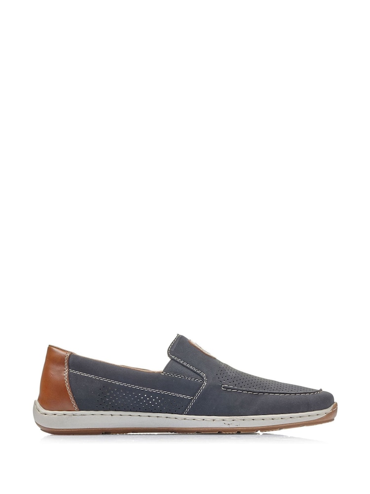 Rieker Mens Blue Elasticated Shoes - Image 1 of 6