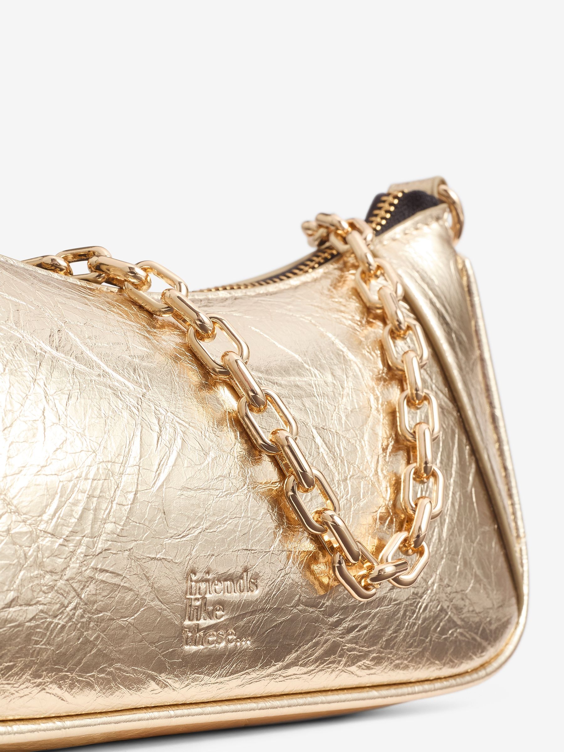 Buy Friends Like These Gold Chain Shoulder Bag from Next USA