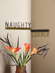 Gold Naughty Corner Metal Folding Wall Sign - Image 1 of 6