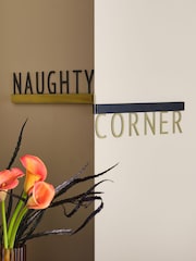 Gold Naughty Corner Metal Folding Wall Sign - Image 2 of 6