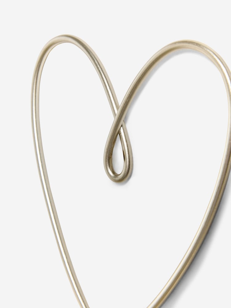 Set of 3 Silver Metal Wire Heart Wall Art - Image 5 of 5