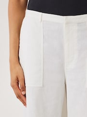 Hush White Raye Linen Straight Leg Trousers - Image 4 of 5