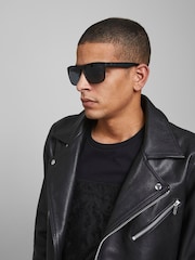 JACK & JONES Black Aviator Sunglasses - Image 1 of 3