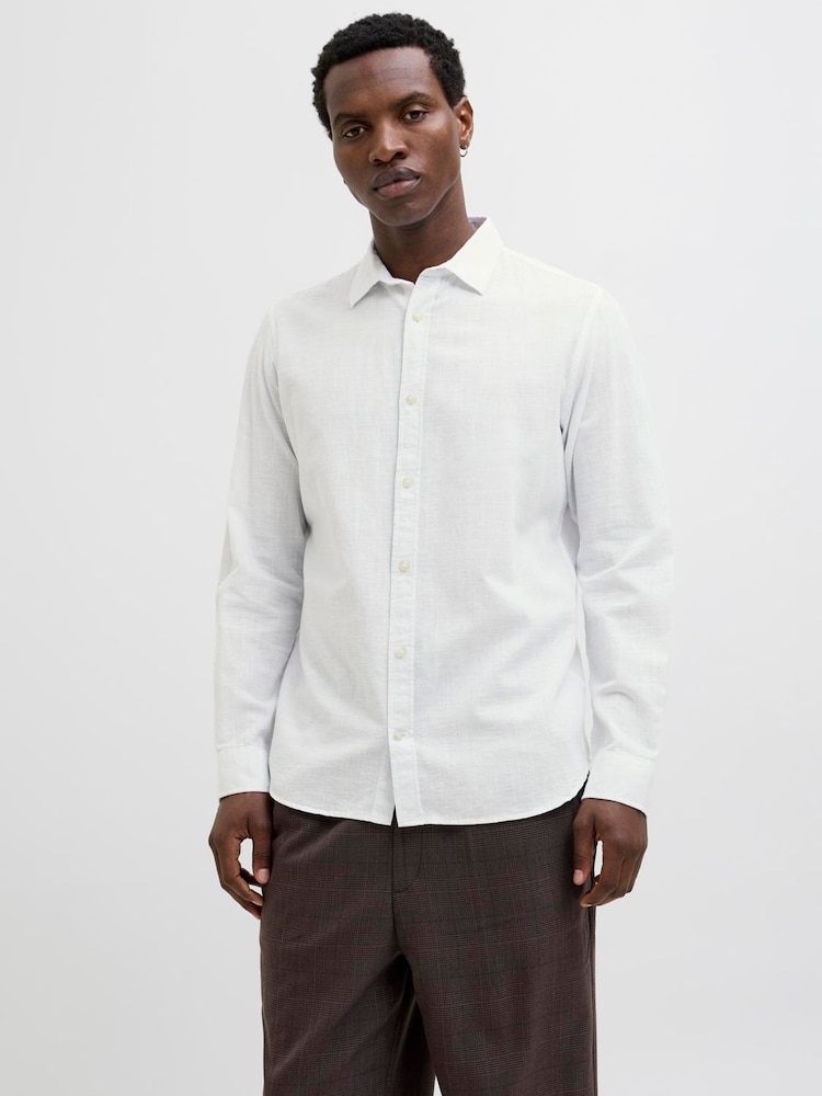 Branco - Camisas de verão de manga comprida Jack & Jones - Imagem 2 de 8