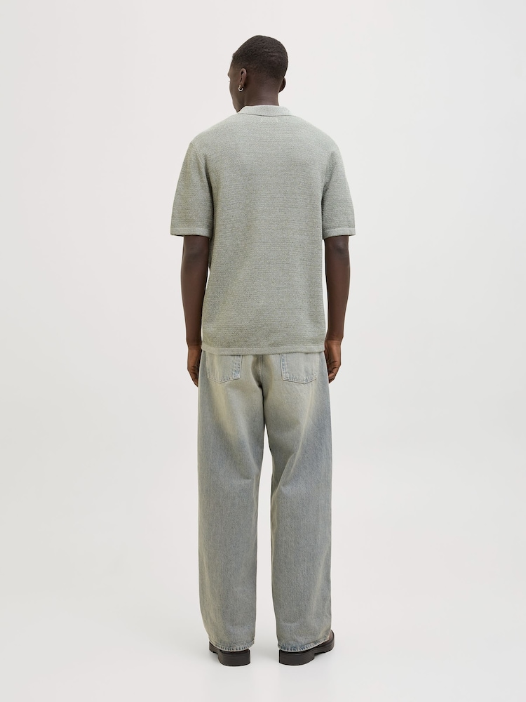 JACK & JONES Green Knitted Polo Top - Image 2 of 7
