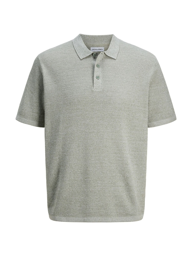 JACK & JONES Green Knitted Polo Top - Image 7 of 7