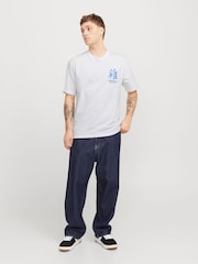 JACK & JONES White Graphic Back Print 100% Cotton T-Shirt - Image 3 of 7
