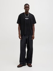 JACK & JONES Black Graphic Back Print 100% Cotton T-Shirt - Image 3 of 8