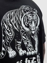 JACK & JONES Black Graphic Back Print 100% Cotton T-Shirt - Image 5 of 8
