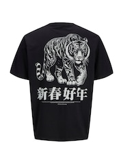 JACK & JONES Black Graphic Back Print 100% Cotton T-Shirt - Image 7 of 8