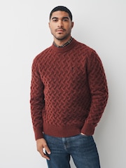 Burgundy Red Regular Fit Mock Shirt Jumper - Image 1 of 3