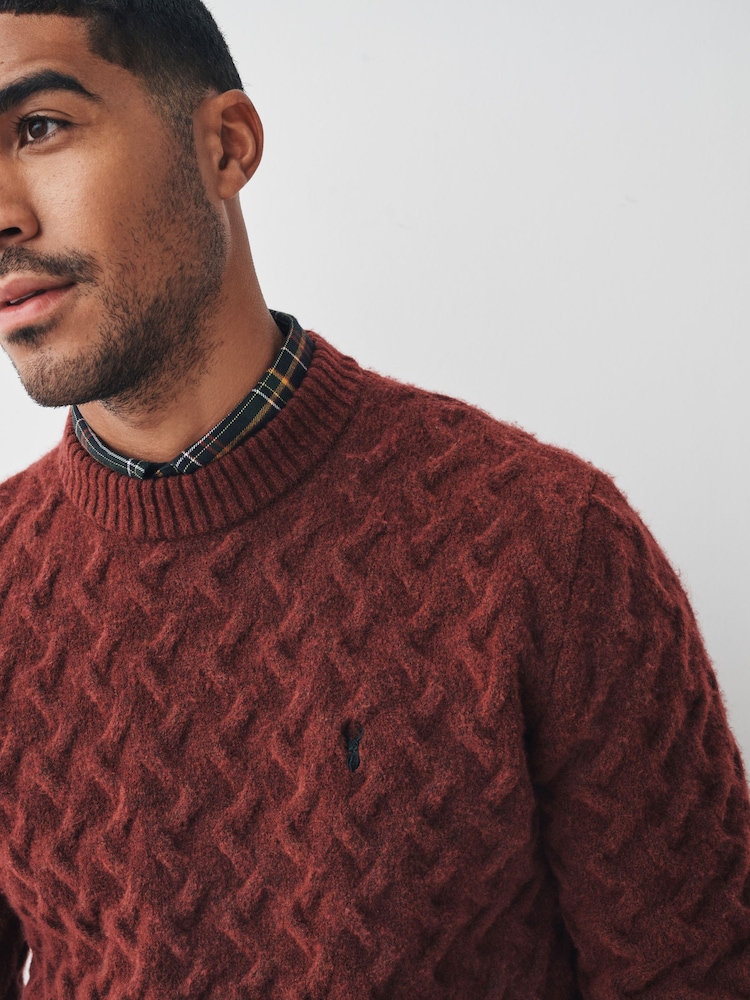 Burgundy Red Regular Fit Mock Shirt Jumper - Image 3 of 3 Burgundy Red Regular Fit Mock Shirt Jumper - Image 3 of 3
