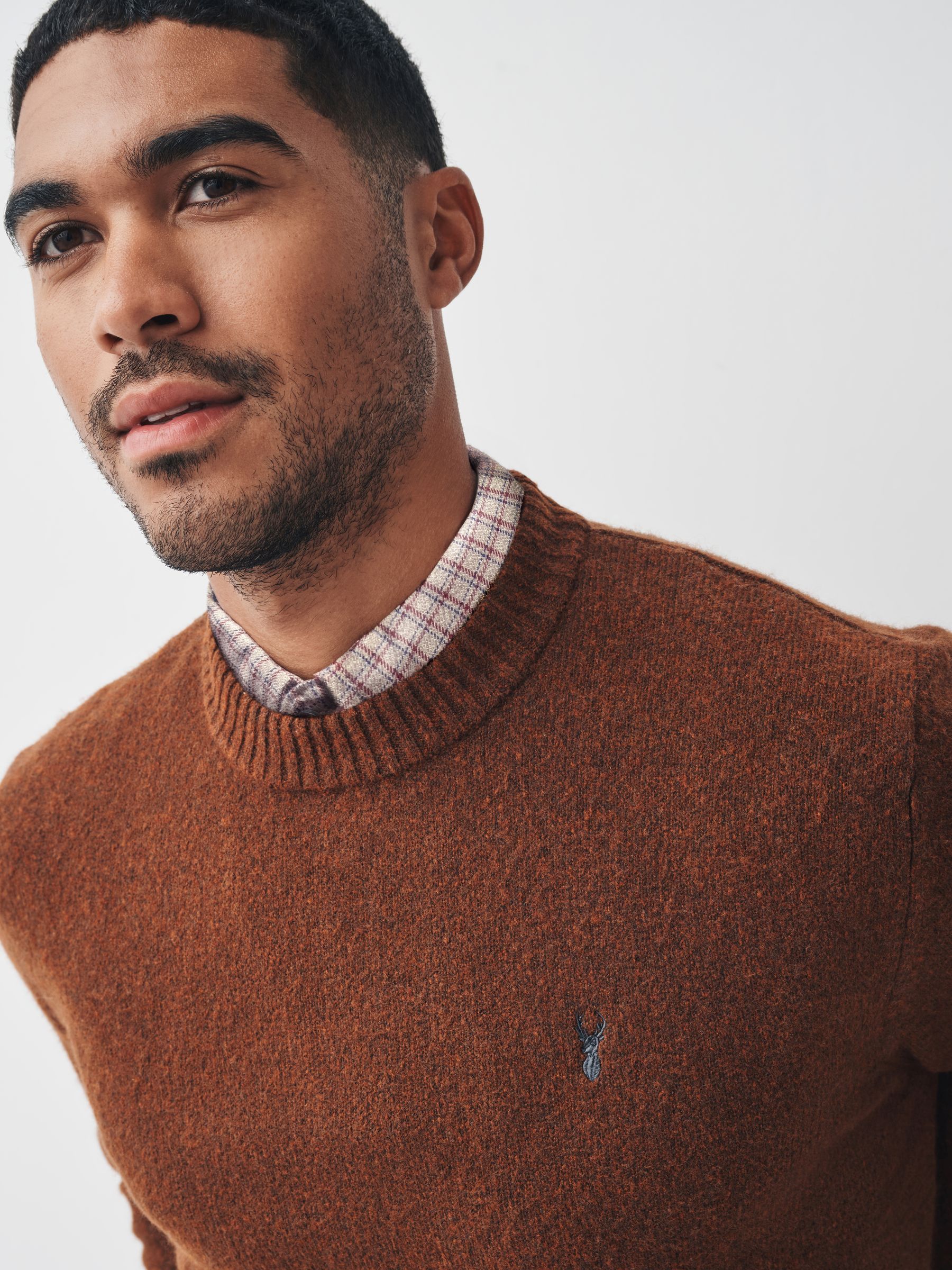 Buy Rust Brown Regular Fit Cosy Mock Shirt Jumper from the Next UK