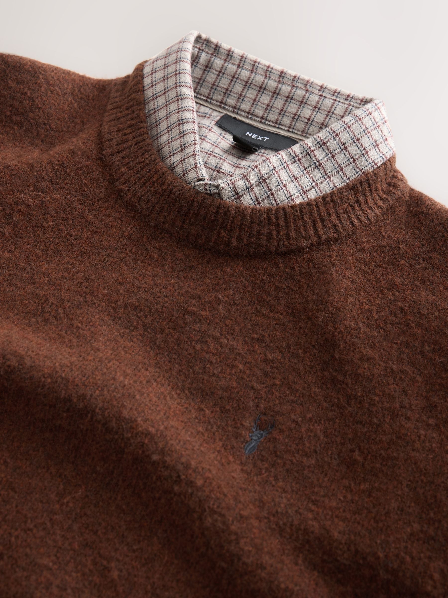 Buy Rust Brown Regular Fit Cosy Mock Shirt Jumper from the Next UK