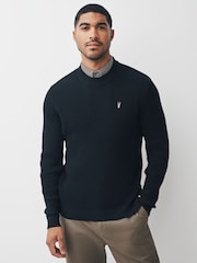 Black Check Rib - Pulover v standardnem kroju s srajco - Slika 1 iz 6