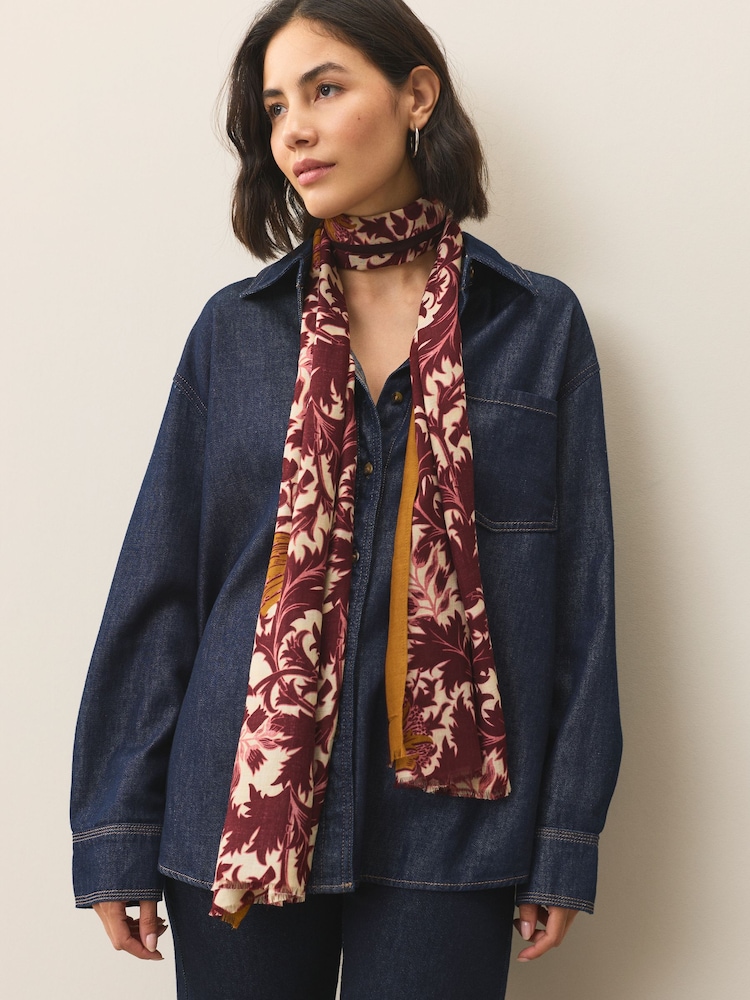 Berry Tapestry Floral Lightweight Scarf - Image 1 of 6 Berry Tapestry Floral Lightweight Scarf - Image 1 of 6