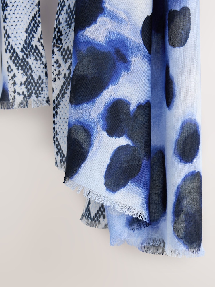 Navy Abstract Lightweight Scarf - Image 3 of 3 Navy Abstract Lightweight Scarf - Image 3 of 3