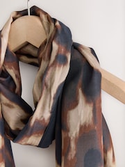Blurred Leopard Print Lightweight Scarf - Image 2 of 3