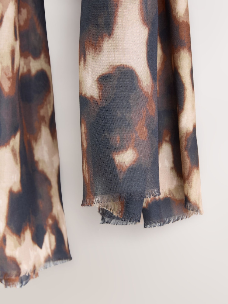 Blurred Leopard Print Lightweight Scarf - Image 3 of 3