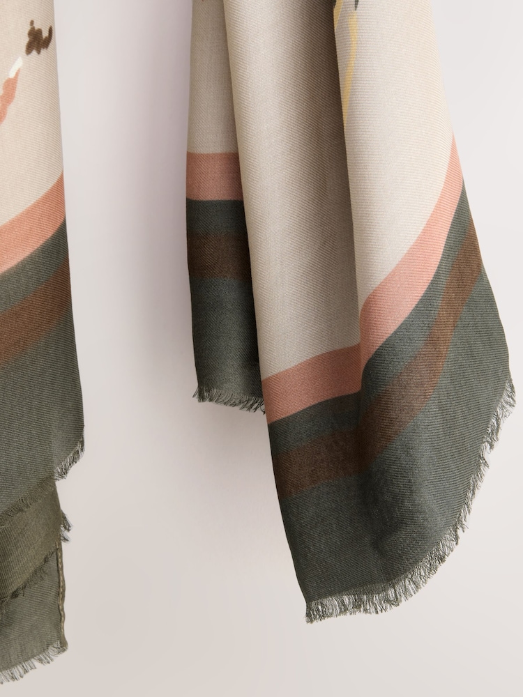 Autumnal Floral Print Lightweight Scarf - Image 6 of 6