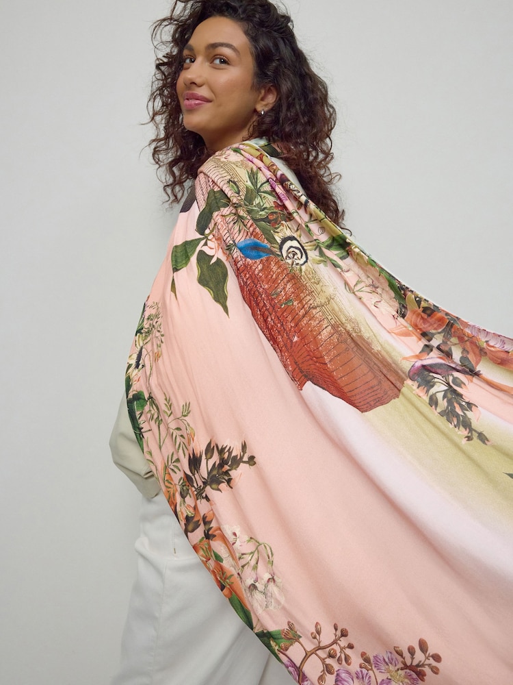 Pink Terranium Print Kew Collection Lightweight Scarf - Image 2 of 8
